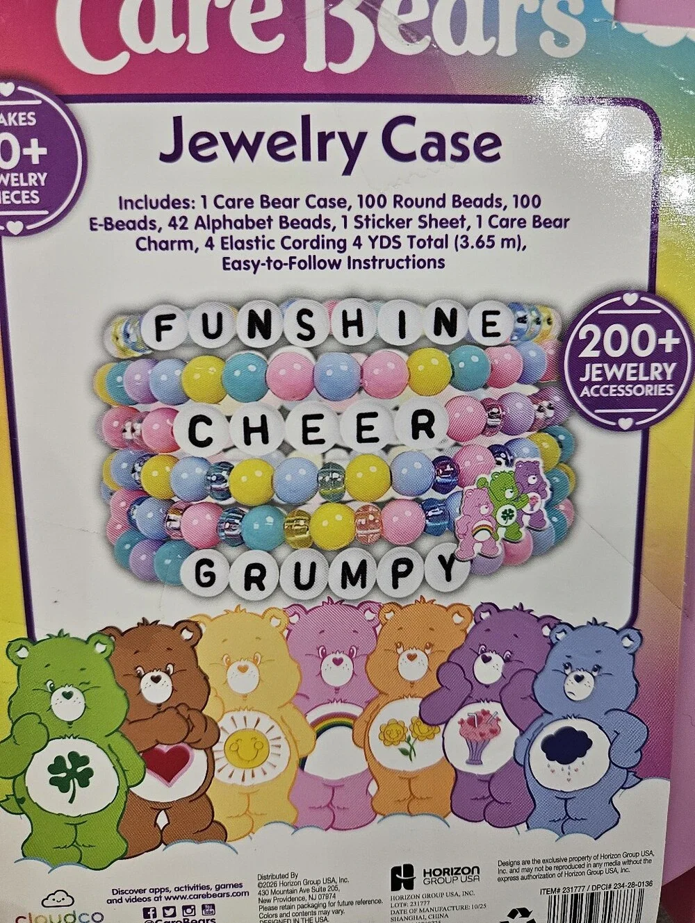 Care Bears Jewelry Case DIY bead kit